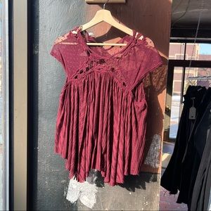 FREE PEOPLE Maroon Blouse